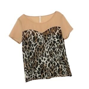 Urban Outfitters Y2k Mezzanine Leopard Pink Blouse Coquette Small